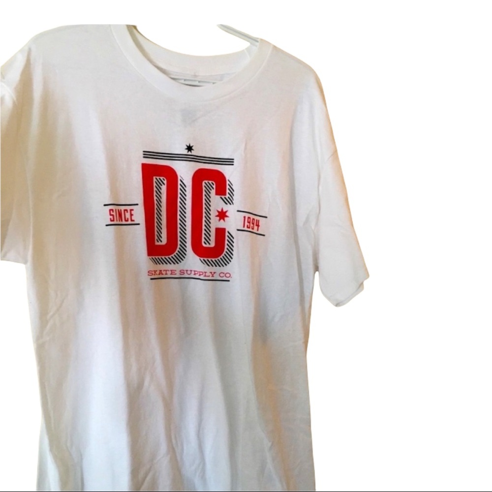 DC T-Shirt Size Large White with Red DC Logo